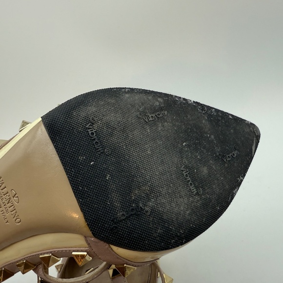 VALENTINO ROCKSTUD WHITE 100MM SLING BACK PUMPS SIZE 40.5 - Picture 9 of 9